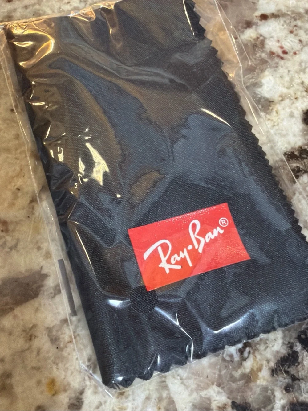 Ray-Ban Brown Pebbled Leather Sunglasses Case with Cloth
